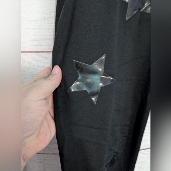 Euc Calvin Klein Plus Size Black Star Pattern Leggings 2X - Picture 3 of 8